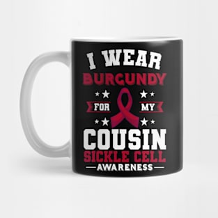 Sickle Cell Disease SCD Burgundy Awareness Ribbon Cousin Mug